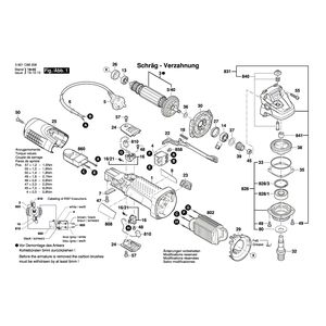 для угловой шлифмашины Bosch GWS 7-115 E 230 V 3601C88206, деталировка 1