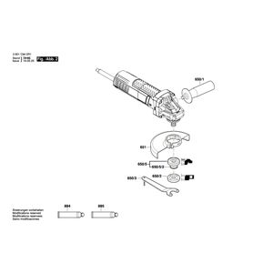 для угловой шлифмашины Bosch GWS 750-115 220 V 3601C940R1, деталировка 2