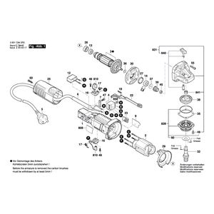 для угловой шлифмашины Bosch GWS 750-115 220 V 3601C940R3, деталировка 1