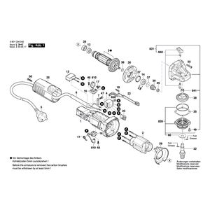 для угловой шлифмашины Bosch GWS 750-125 240 V 3601C94042, деталировка 1