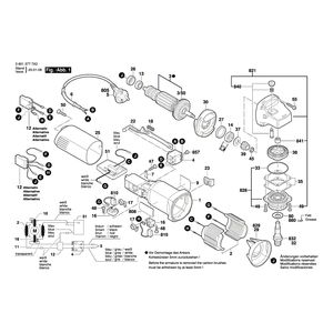 для угловой шлифмашины Bosch GWS 780 C 230 V 06013777G4, деталировка 1