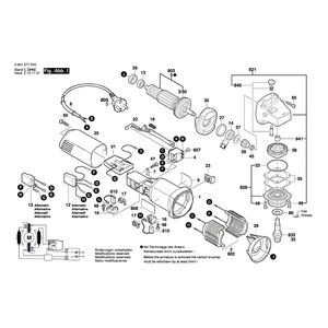 для угловой шлифмашины Bosch GWS 780 C 230 V 06013777V0, деталировка 1