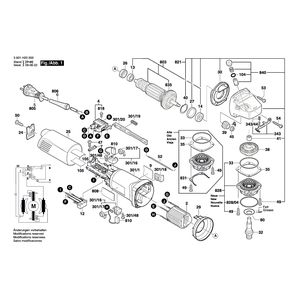 для угловой шлифмашины Bosch GWS 8-115 230 V 3601H20000, деталировка 1