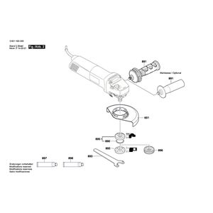 для угловой шлифмашины Bosch GWS 8-115 230 V 3601H20000, деталировка 2