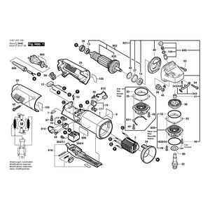 для угловой шлифмашины Bosch GWS 8-115 Z 230 V 3601H31000, деталировка 1