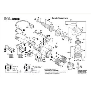 для угловой шлифмашины Bosch GWS 8-125 C 230 V 0601377903, деталировка 1