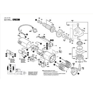 для угловой шлифмашины Bosch GWS 850 C 230 V 0601377503, деталировка 1