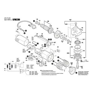 для угловой шлифмашины Bosch GWS 850 C 230 V 06013775AA, деталировка 1