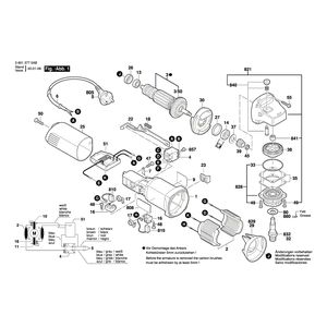 для угловой шлифмашины Bosch GWS 850 C 230 V 06013775AB, деталировка 1