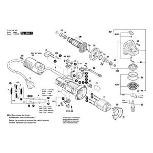 для угловой шлифмашины Bosch GWS 880 230 V 3601C96005, деталировка 1