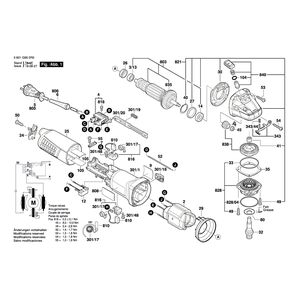 для угловой шлифмашины Bosch GWS 9-115 230 V 3601G900R0, деталировка 1