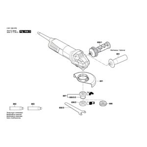 для угловой шлифмашины Bosch GWS 9-115 230 V 3601G900R0, деталировка 2