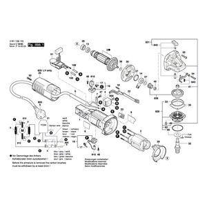 для угловой шлифмашины Bosch GWS 9-115 S 230 V 3601C96103, деталировка 1