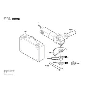 для угловой шлифмашины Bosch GWS 9-125 230 V 0601701003, деталировка 2