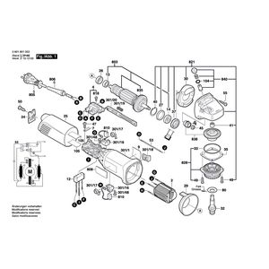 для угловой шлифмашины Bosch GWS 9-125 230 V 0601801003, деталировка 1