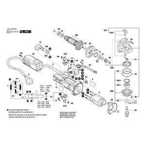 для угловой шлифмашины Bosch GWS 9-125 230 V 3601C96022, деталировка 1