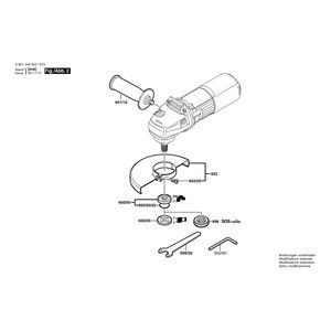 для угловой шлифмашины Bosch GWS 9-125 CE 230 V 0601344603, деталировка 2