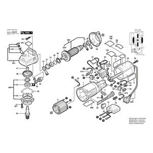 для угловой шлифмашины Bosch GWS 9-125 CE 230 V 0601344703, деталировка 1