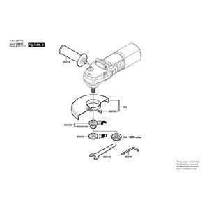 для угловой шлифмашины Bosch GWS 9-125 CE 230 V 0601344703, деталировка 2