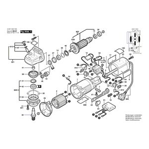 для угловой шлифмашины Bosch GWS 9-125 CM 230 V 0601343103, деталировка 1