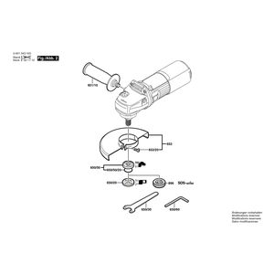 для угловой шлифмашины Bosch GWS 9-125 CM 230 V 0601343103, деталировка 2