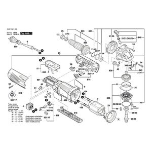 для угловой шлифмашины Bosch GWS 9-125 P 230 V 3601G91200, деталировка 1