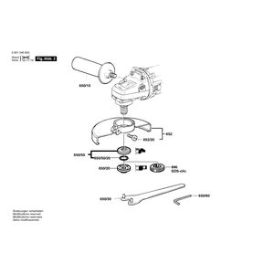 для угловой шлифмашины Bosch GWS 9-150 C 230 V 0601345603, деталировка 2