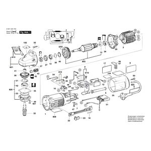 для угловой шлифмашины Bosch GWS 9-150 C 230 V 0601345703, деталировка 1