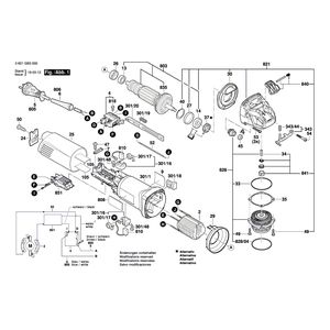 для угловой шлифмашины Bosch GWX 10-125 230 V 3601GB3000, деталировка 1