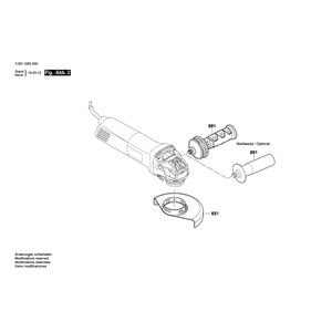 для угловой шлифмашины Bosch GWX 10-125 230 V 3601GB3000, деталировка 2