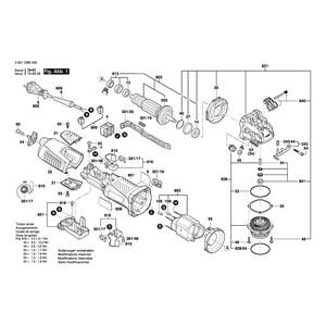 для угловой шлифмашины Bosch GWX 13-125 S 230 V 3601GB6000, деталировка 1