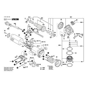 для угловой шлифмашины Bosch GWX 14-125 230 V 3601GB7000, деталировка 1