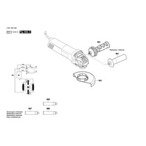 для угловой шлифмашины Bosch GWX 14-125 230 V 3601GB7000, деталировка 2