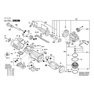 для угловой шлифмашины Bosch GWX 17-125 S 230 V 3601GC4000, деталировка 1