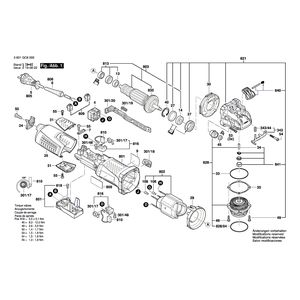 для угловой шлифмашины Bosch GWX 17-150 230 V 3601GC6000, деталировка 1