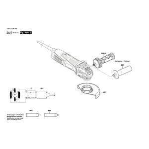 для угловой шлифмашины Bosch GWX 17-150 230 V 3601GC6000, деталировка 2