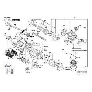 для угловой шлифмашины Bosch GWX 19-125 S 230 V 3601GC8000, деталировка 1