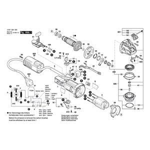 для угловой шлифмашины Bosch GWX 9-115 S 230 V 3601GB1000, деталировка 1