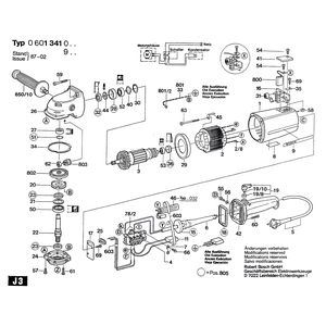 для угловой шлифмашины Bosch HV 79 220 V 0601341003, деталировка 1