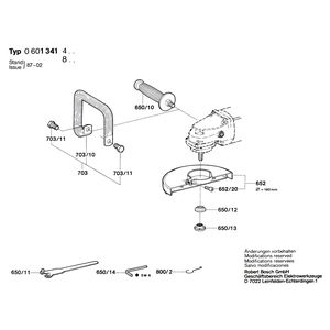 для угловой шлифмашины Bosch HV 81 220 V 0601341803, деталировка 2