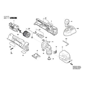 для универсального мультиинструмента Bosch GOP 12V-28 12 V 3601HB5000, деталировка 1