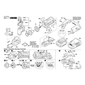 для универсального мультиинструмента Bosch GOP 18V-28 18 V 3601HB6000, деталировка 1