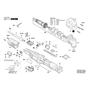 для универсального мультиинструмента Bosch GOP 30-28 230 V 3601B37000, деталировка 1