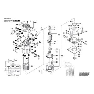 для вертикальной фрезерной машины Bosch GKF 600 230 V 3601F0A100, деталировка 1