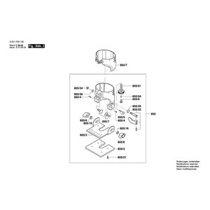 для вертикальной фрезерной машины Bosch GKF 600 230 V 3601F0A100, деталировка 2