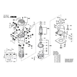 для вертикальной фрезерной машины Bosch GKF 600 230 V 3601F0A101, деталировка 1