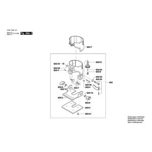 для вертикальной фрезерной машины Bosch GKF 600 230 V 3601F0A101, деталировка 2