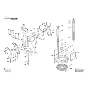 для вертикальной фрезерной машины Bosch GMF 1400 CE 230 V 3601F17800, деталировка 2