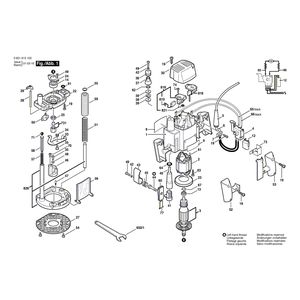 для вертикальной фрезерной машины Bosch GOF 1200 230 V 0601613103, деталировка 1