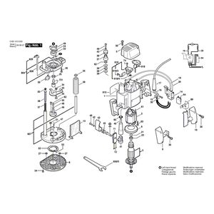 для вертикальной фрезерной машины Bosch GOF 1200 A 230 V 0601613003, деталировка 1